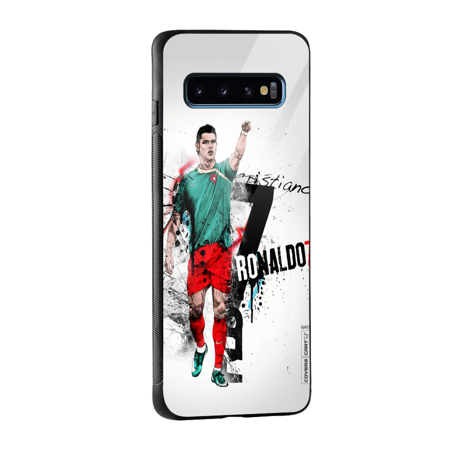 Ronaldo In Portugal Jersey Glass Back Case for Galaxy S10