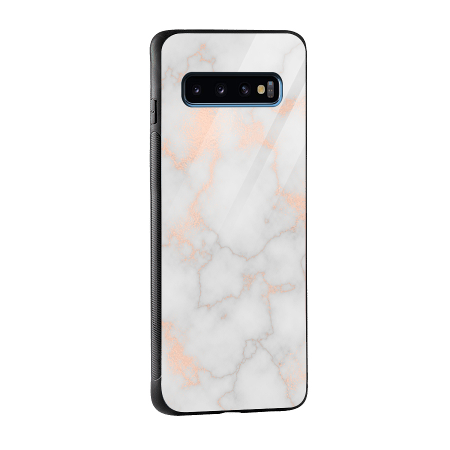 RoseGold Marble Glass Back Case for Galaxy S10