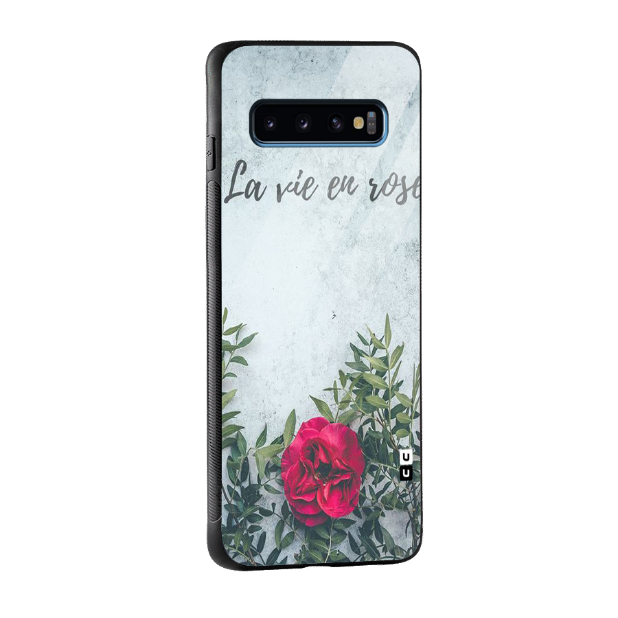 Rose Life Glass Back Case for Galaxy S10