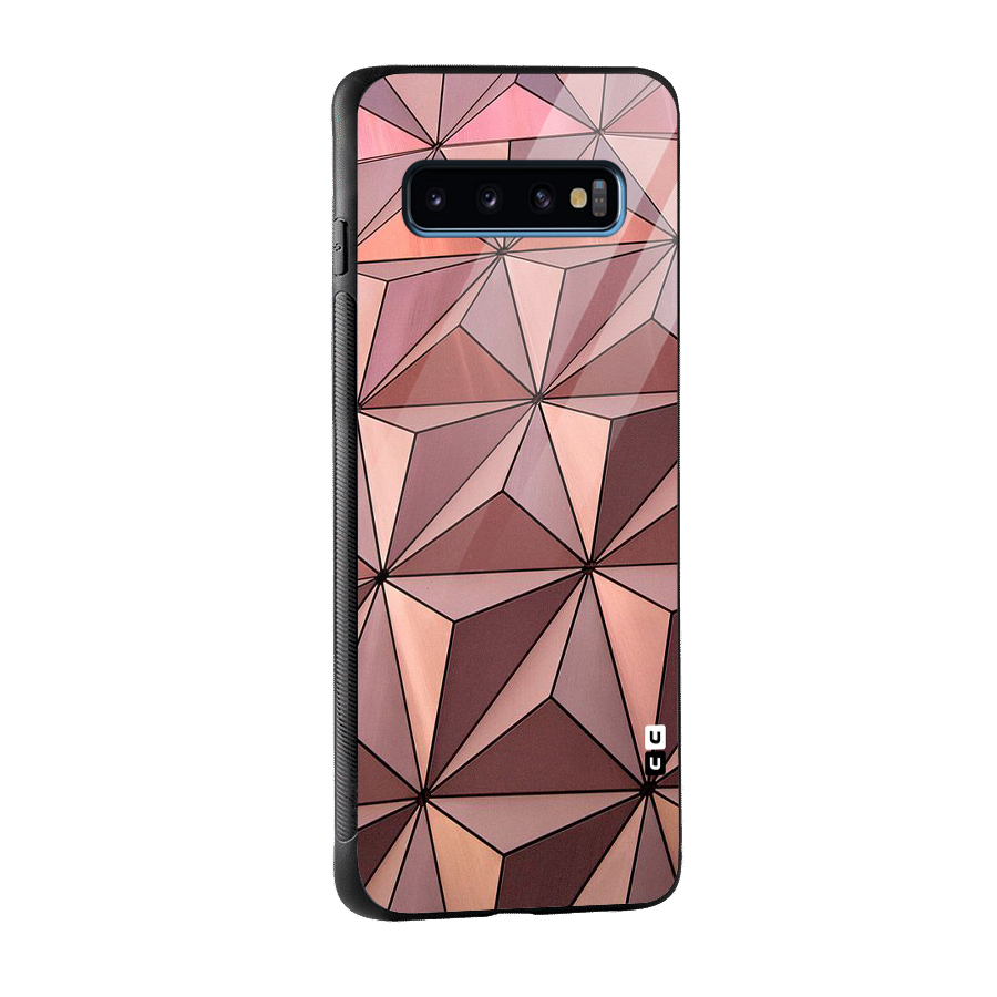 Rosegold Abstract Shapes Glass Back Case for Galaxy S10