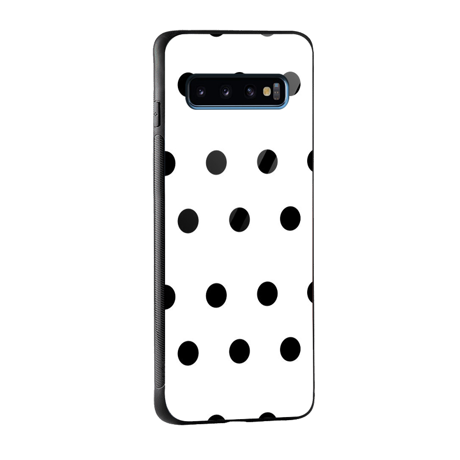 Royal Polka Dots Glass Back Case for Galaxy S10