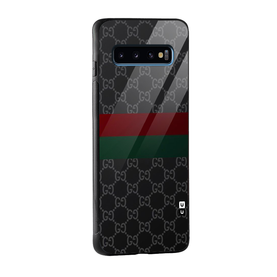 Royal Stripes Design Glass Back Case for Galaxy S10