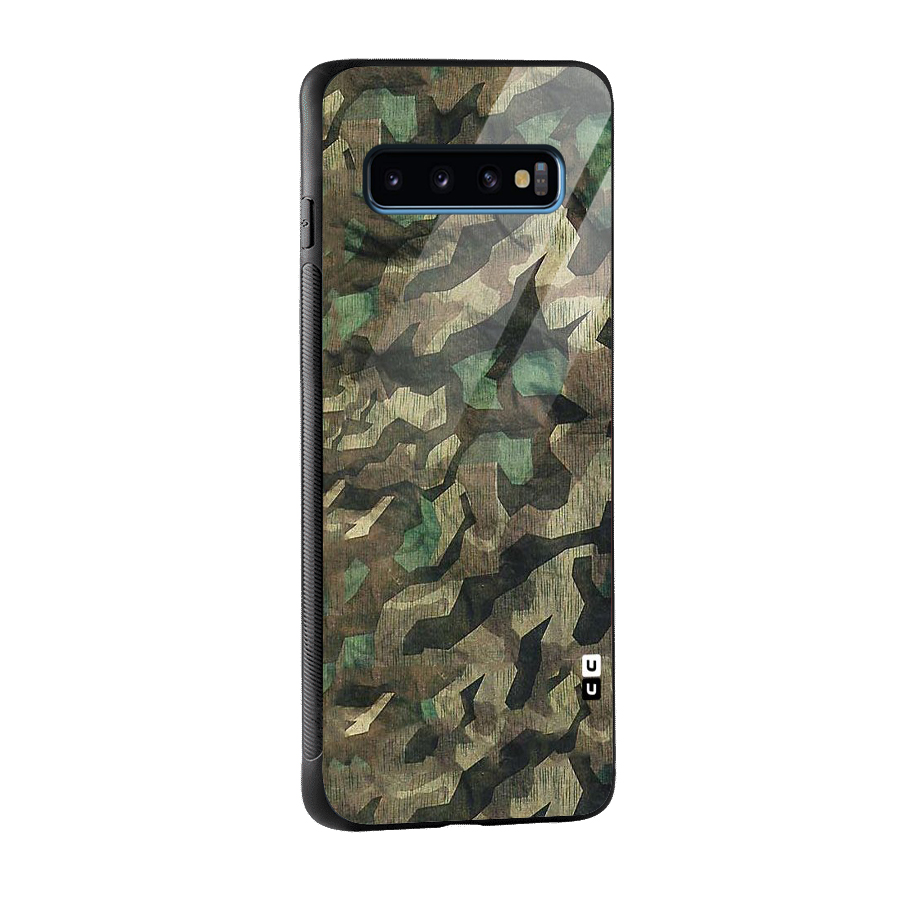 Rugged Army Glass Back Case for Galaxy S10