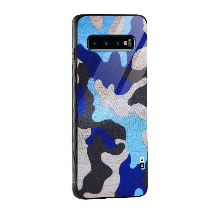 Rugged Camouflage Glass Back Case for Galaxy S10