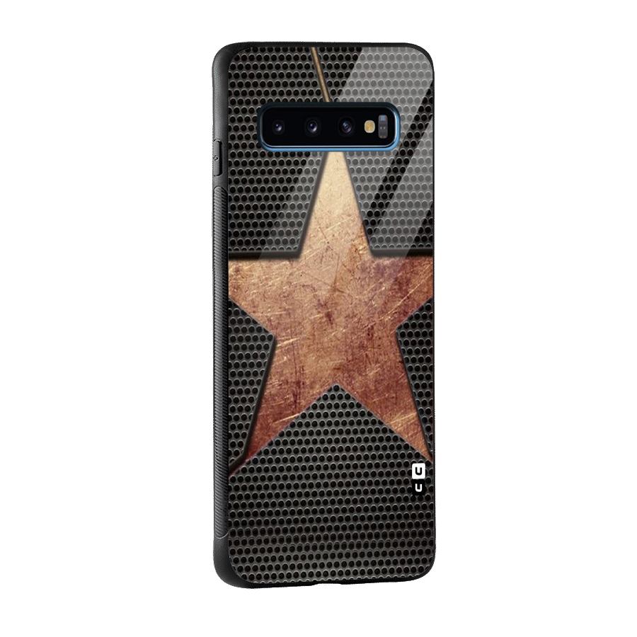 Rugged Gold Star Glass Back Case for Galaxy S10