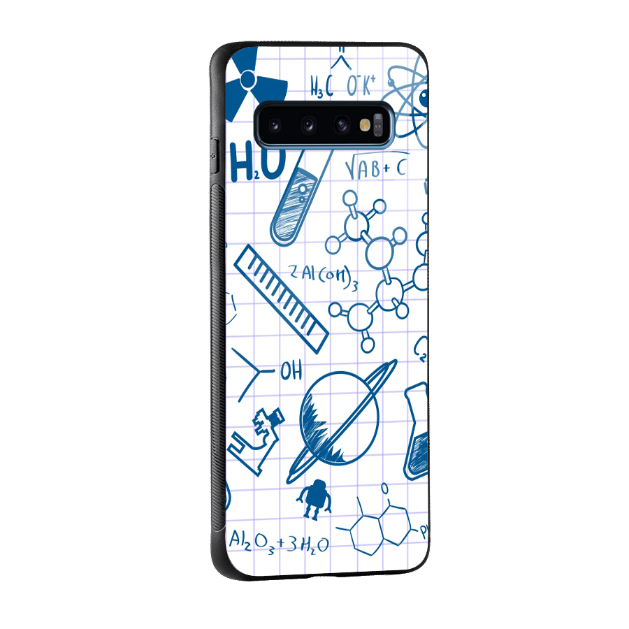 Science Notebook Glass Back Case for Galaxy S10