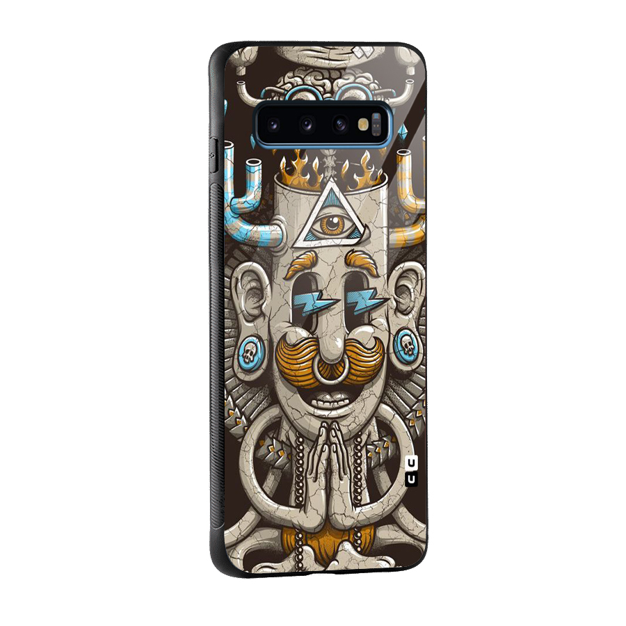 Sculpture Design Glass Back Case for Galaxy S10