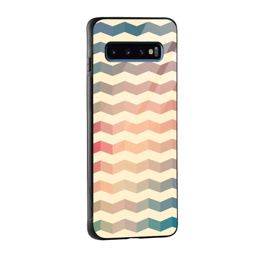Seamless ZigZag Design Glass Back Case for Galaxy S10