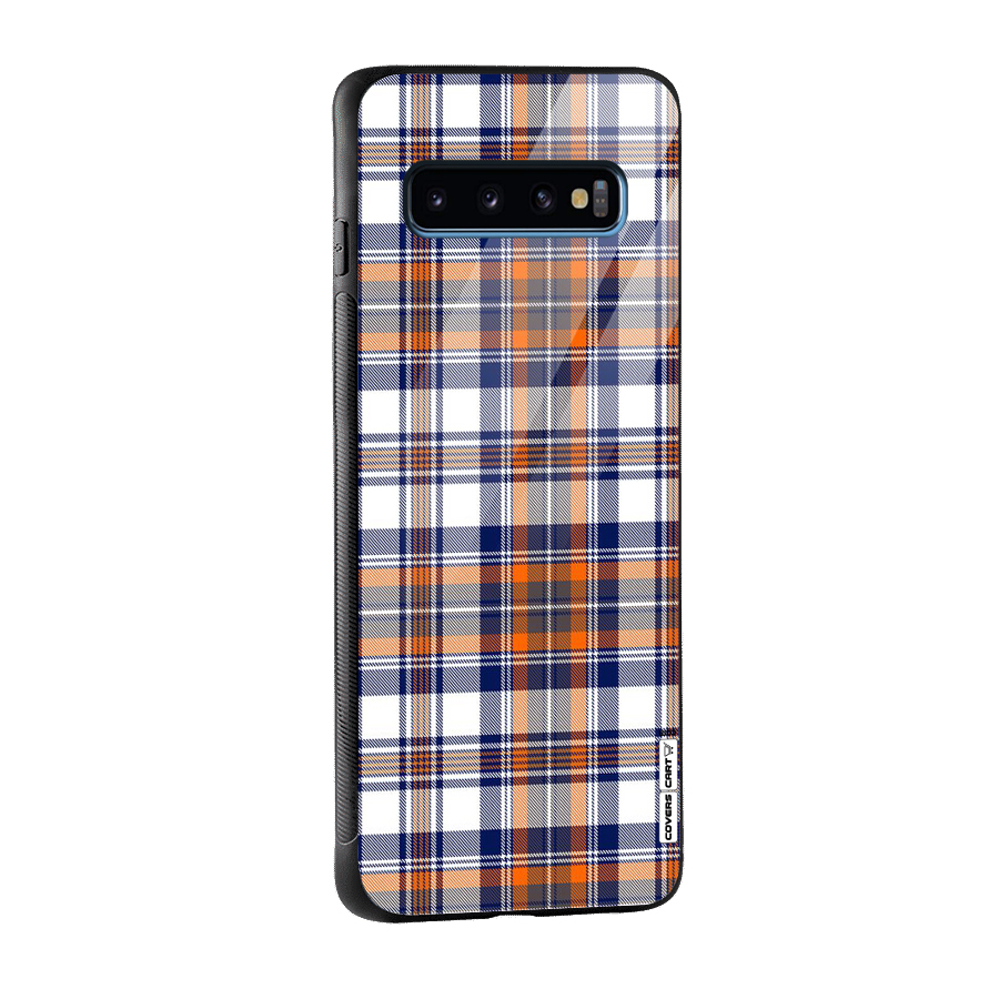 Shades Of Check Glass Back Case for Galaxy S10