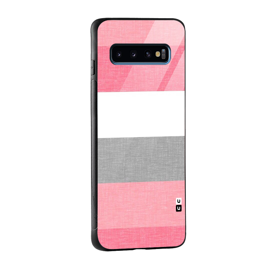 Shades Pink Stripes Glass Back Case for Galaxy S10