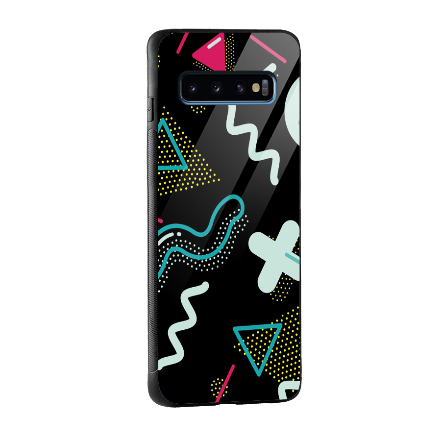 Shapes Pattern Glass Back Case for Galaxy S10