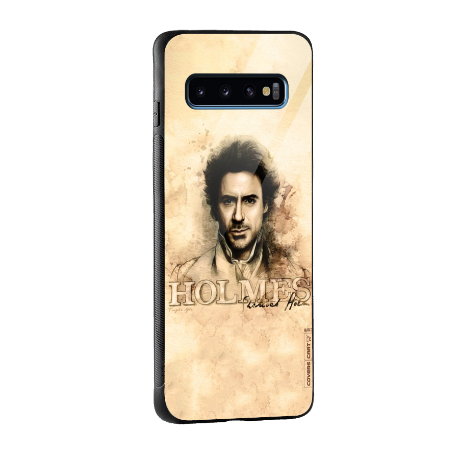 Sherlock Holmes Fan Art Glass Back Case for Galaxy S10