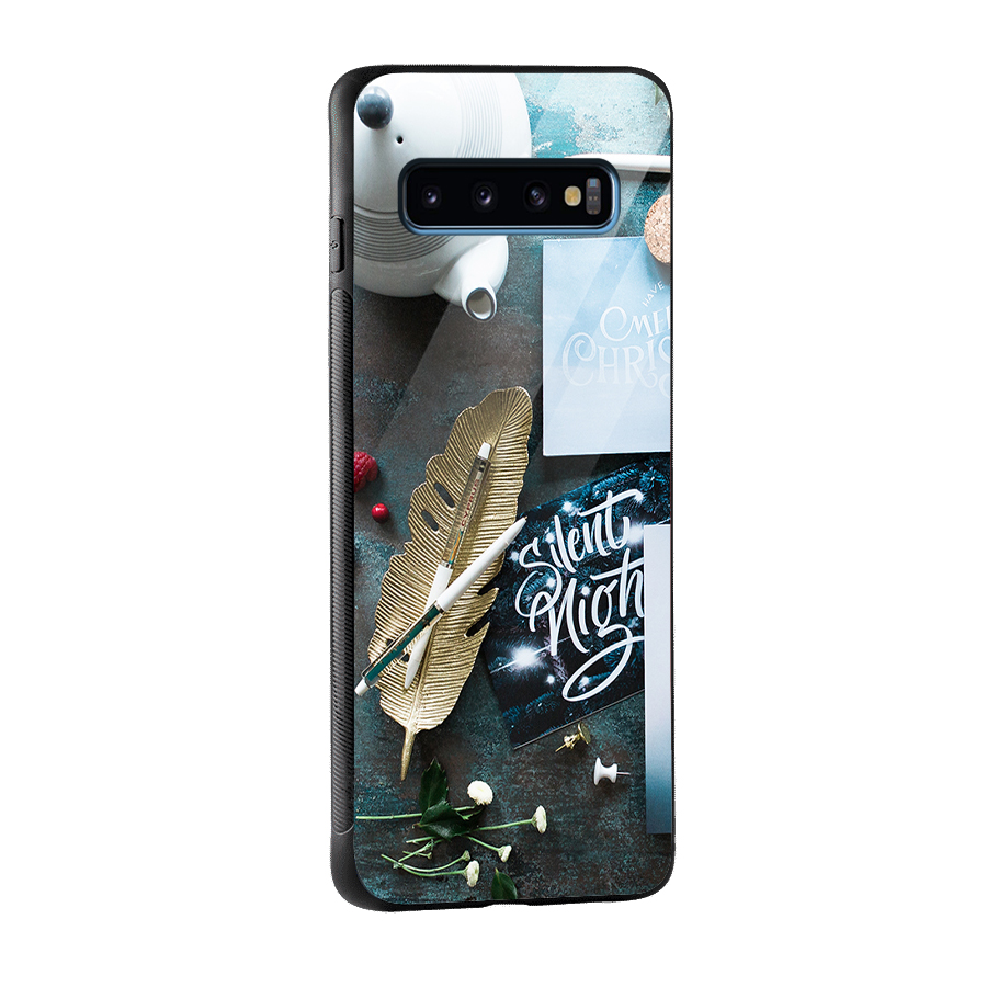 Silent Night Celebrations Glass Back Case for Galaxy S10