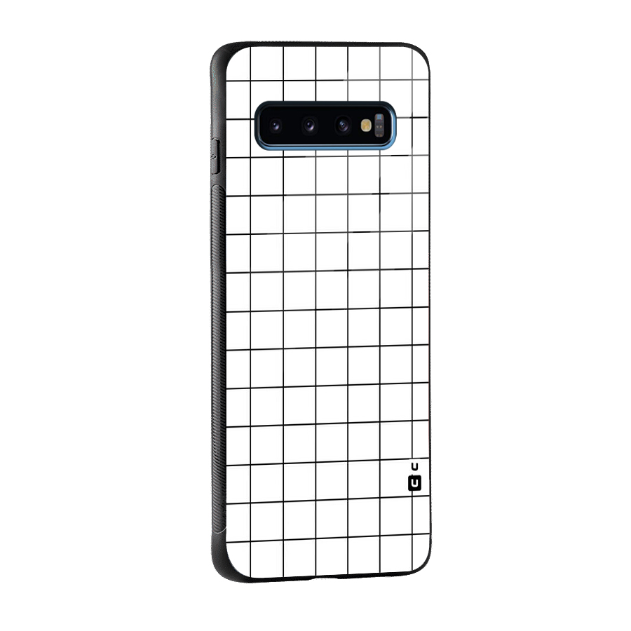Simple Checks Glass Back Case for Galaxy S10