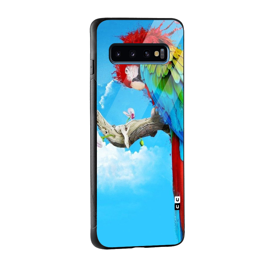 Sky Parrot Glass Back Case for Galaxy S10