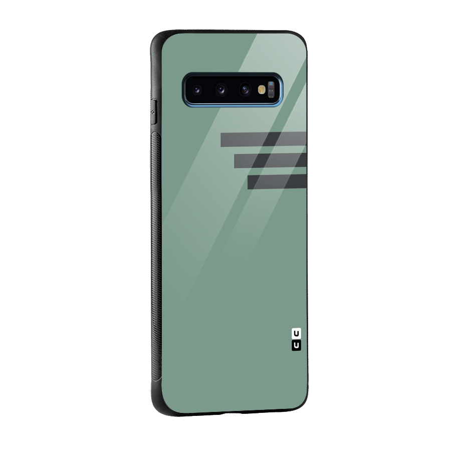 Solid Sports Stripe Glass Back Case for Galaxy S10