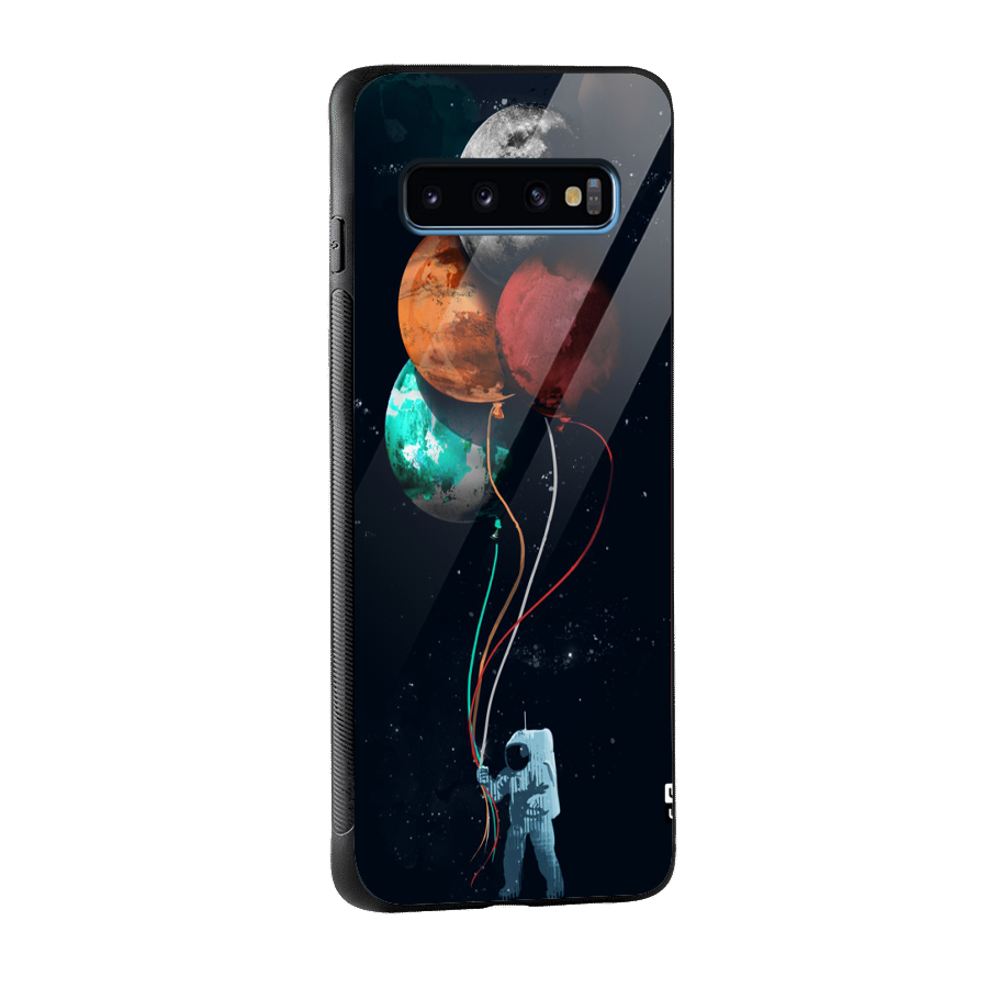 Space Balloons Glass Back Case for Galaxy S10