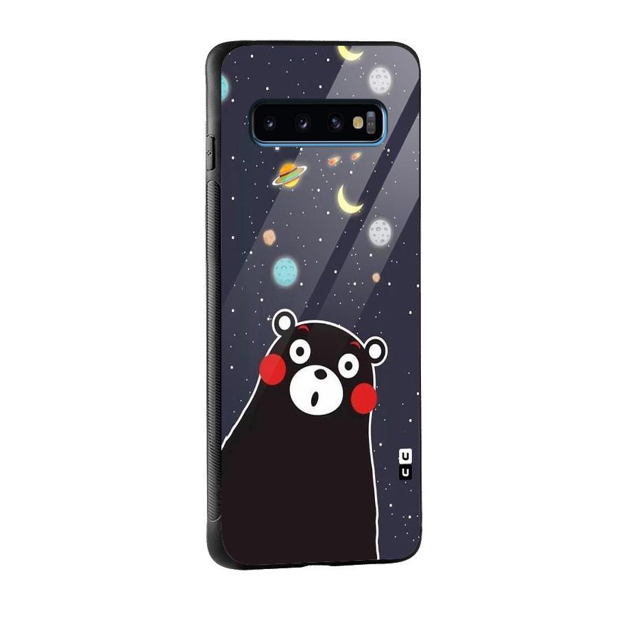 Space Bear Glass Back Case for Galaxy S10