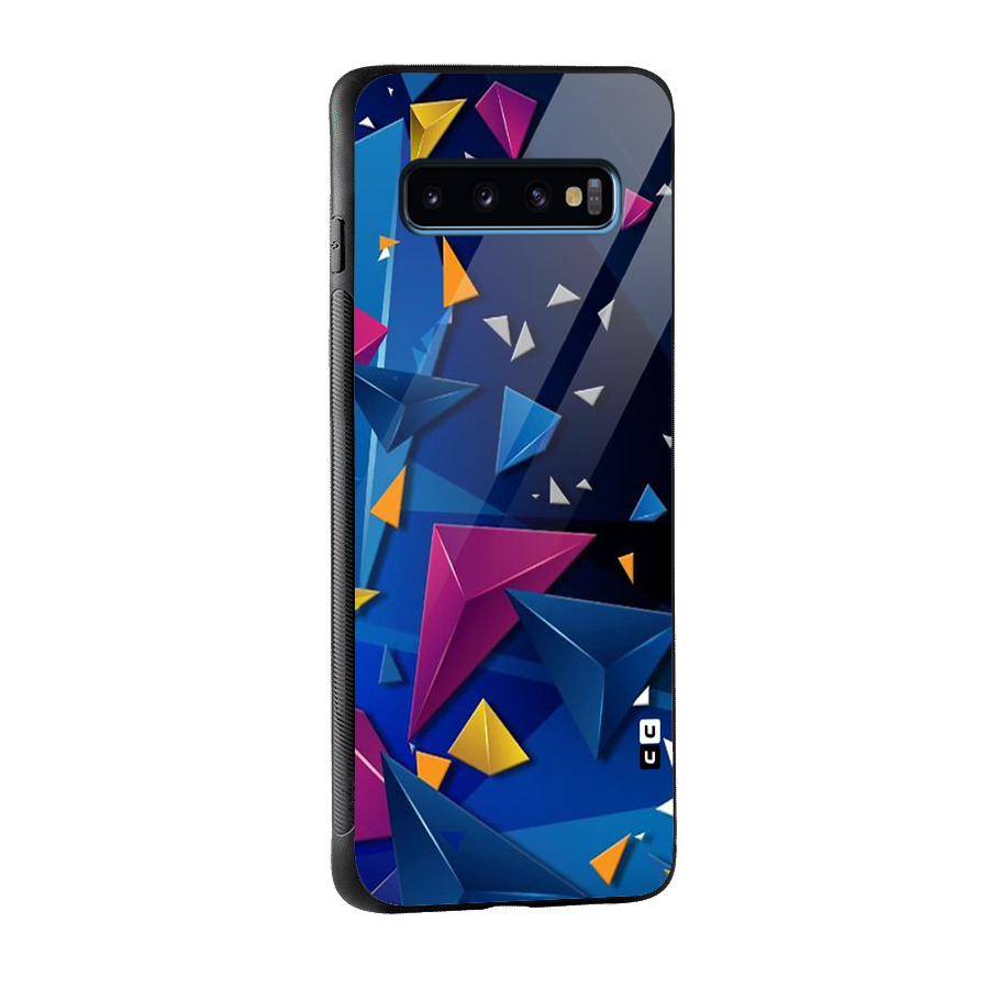 Space Colored Triangles Glass Back Case for Galaxy S10