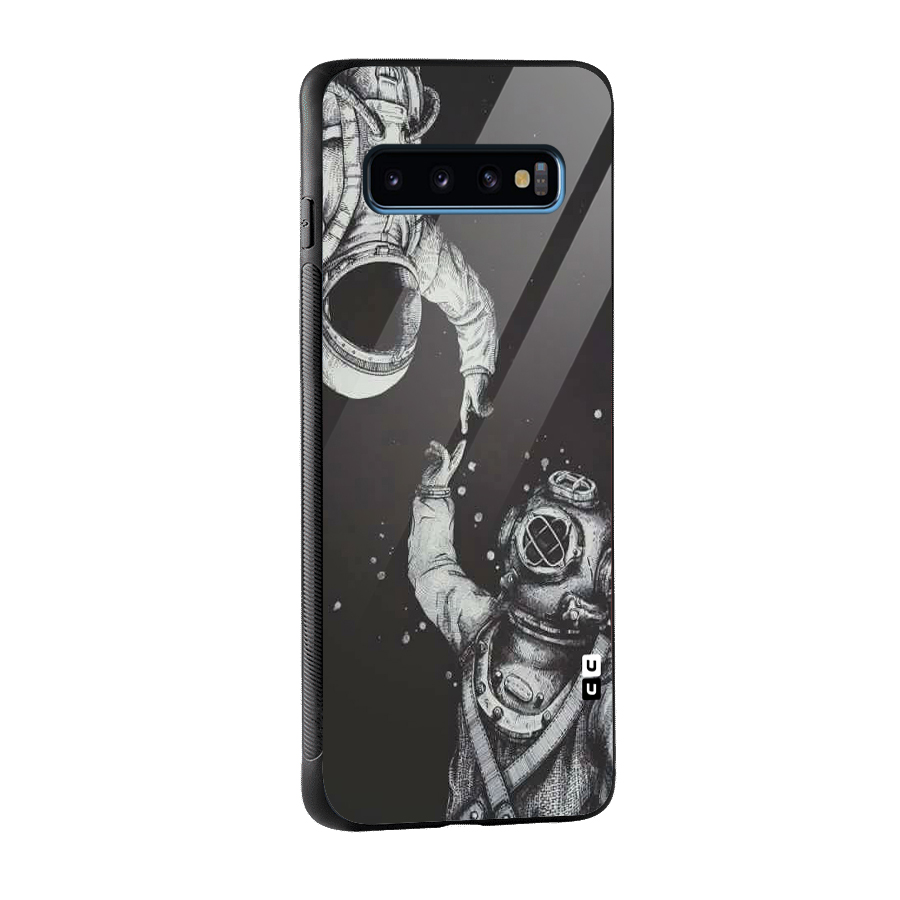 Space Meeting Glass Back Case for Galaxy S10