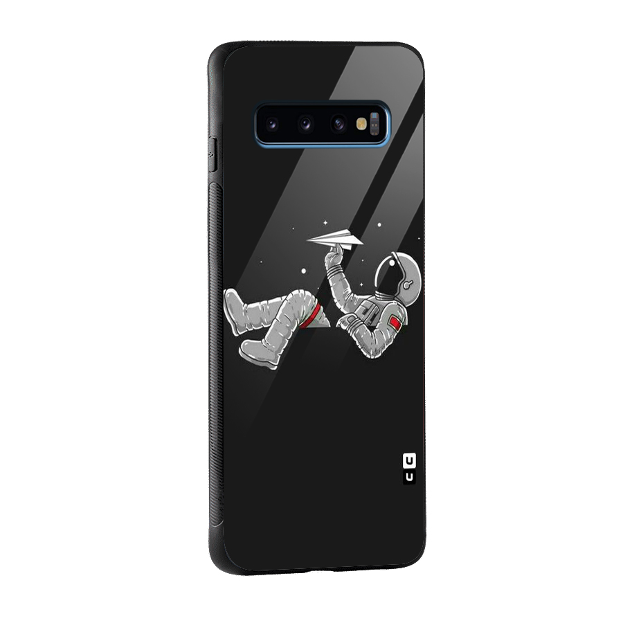 Spaceman Flying Glass Back Case for Galaxy S10