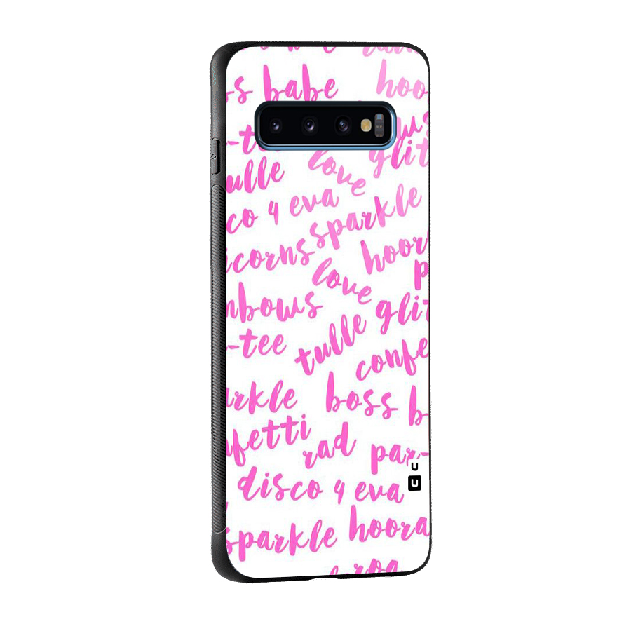 Sparkle Love Glass Back Case for Galaxy S10