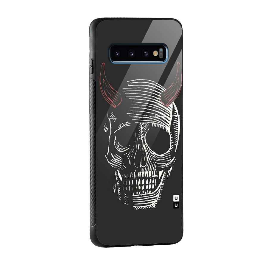 Spooky Face Glass Back Case for Galaxy S10