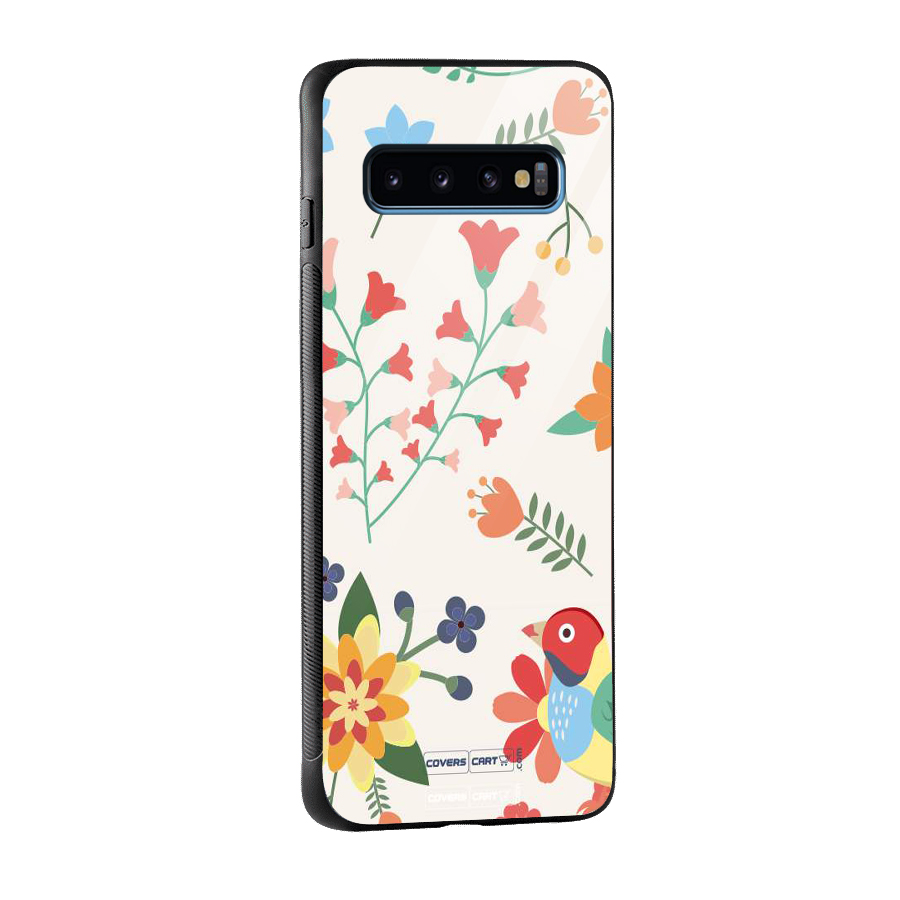 Spring Flowers Glass Back Case for Galaxy S10