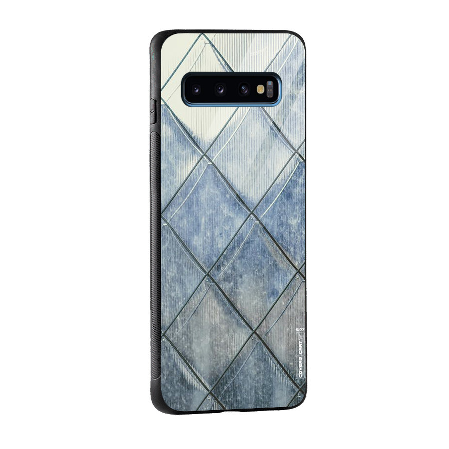 Steel Blue Pattern Glass Back Case for Galaxy S10