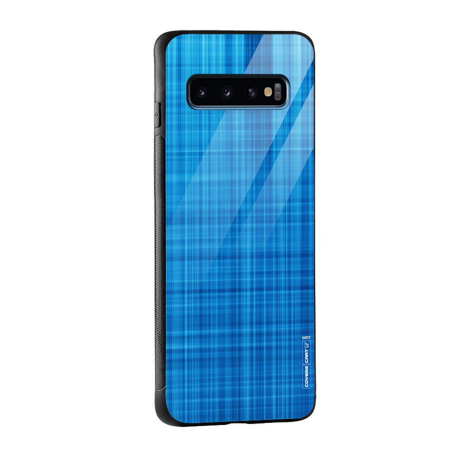 Stripe Blue Abstract Glass Back Case for Galaxy S10