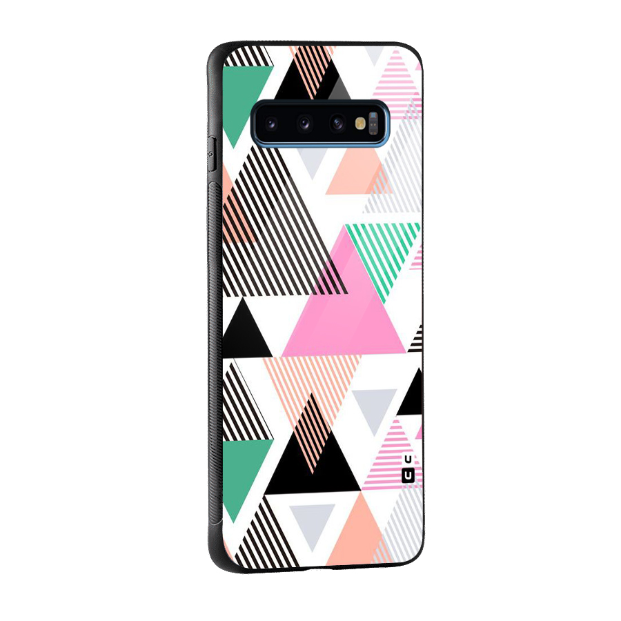 Stripes Abstract Colors Glass Back Case for Galaxy S10