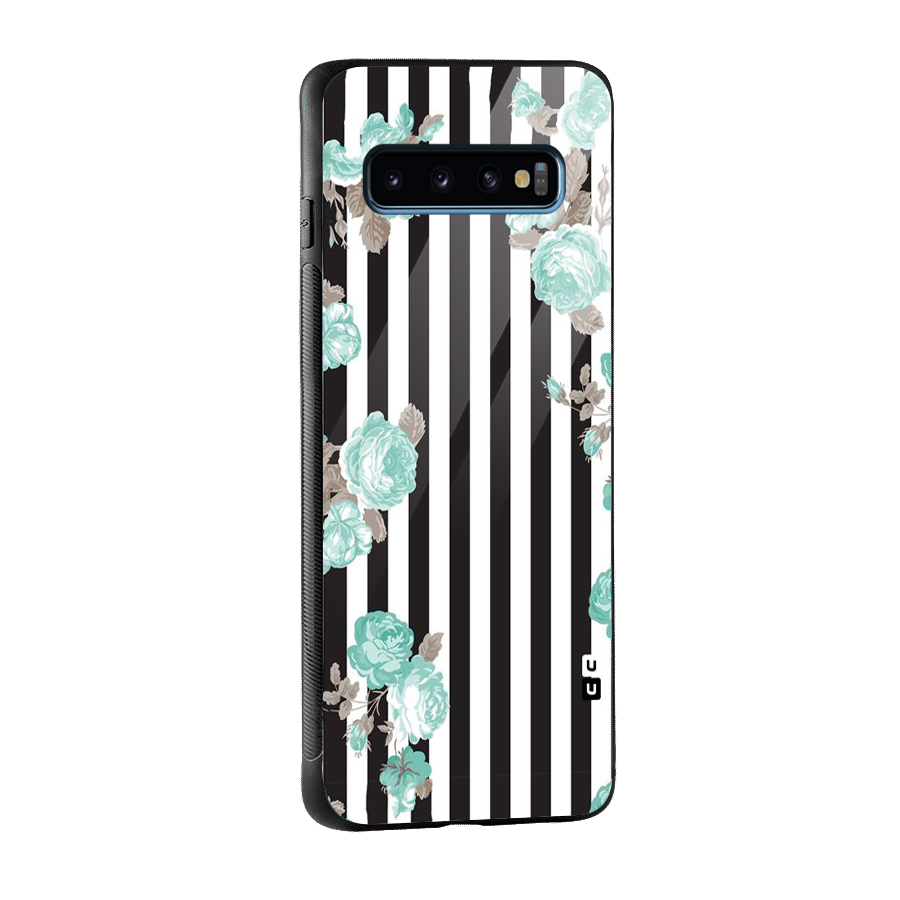 Stripes Bloom Glass Back Case for Galaxy S10