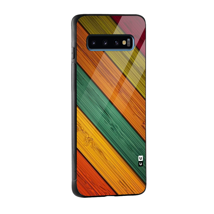 Stripes Classic Design Glass Back Case for Galaxy S10