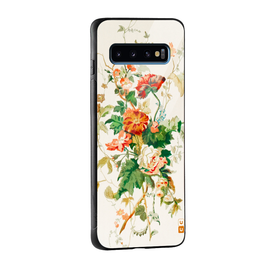 Summer Floral Glass Back Case for Galaxy S10