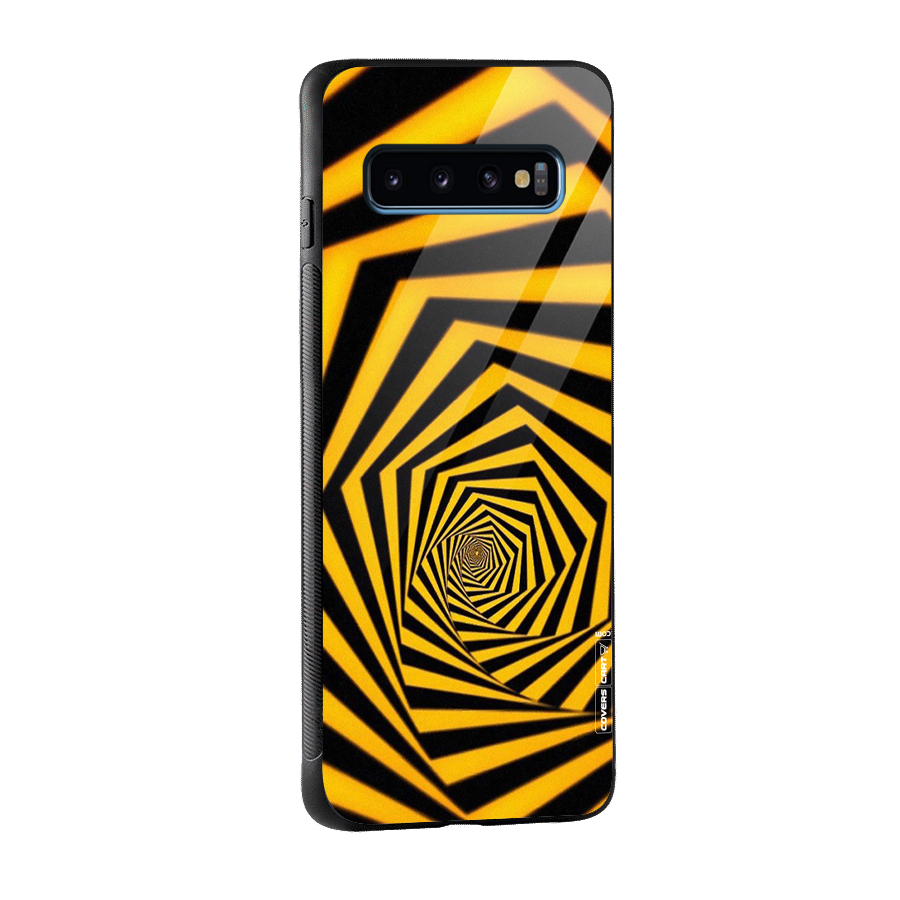 Taxi Pattern Glass Back Case for Galaxy S10