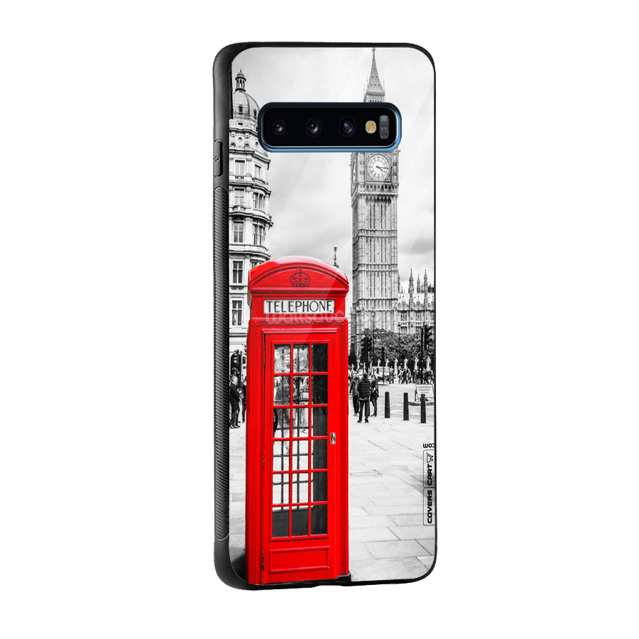 Telephone Booth Glass Back Case for Galaxy S10