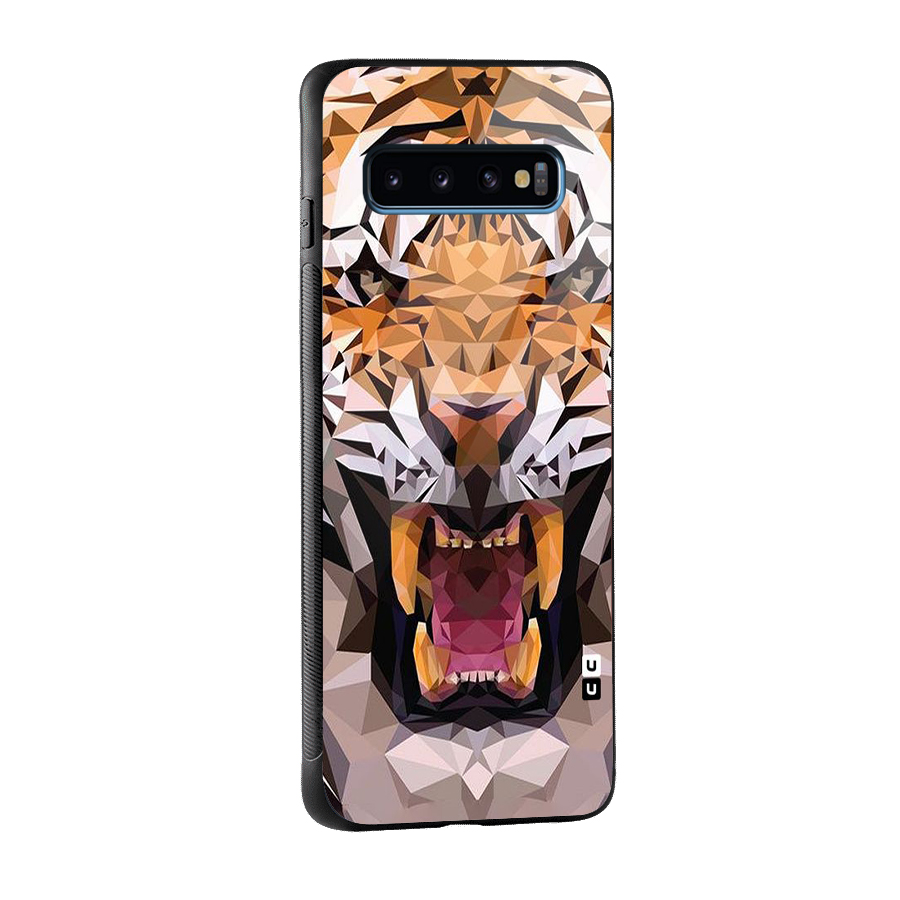 Tiger Abstract Art Glass Back Case for Galaxy S10