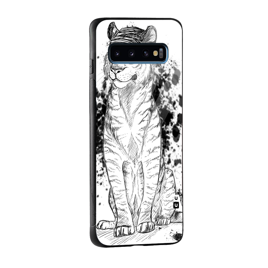 Tiger Wink Glass Back Case for Galaxy S10