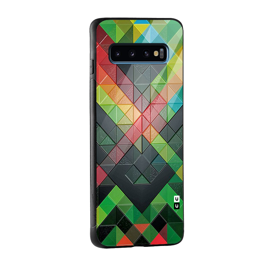 Too Much Colors Pattern Glass Back Case for Galaxy S10