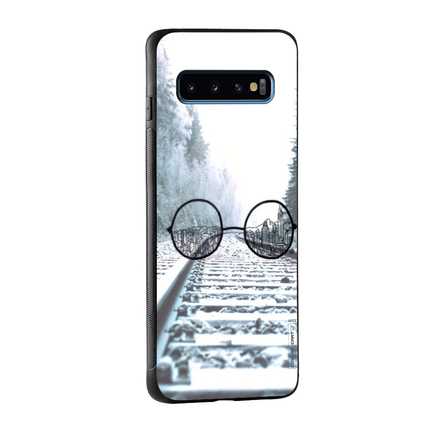 Tracks And Specs Glass Back Case for Galaxy S10