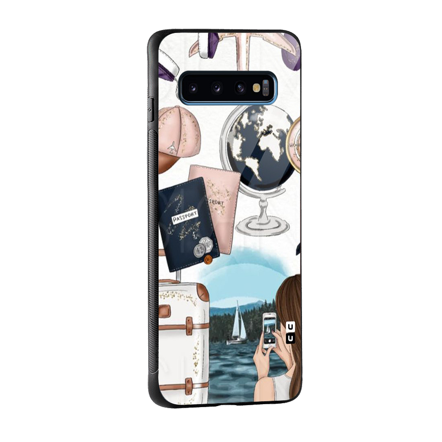 Travel Diaries Glass Back Case for Galaxy S10