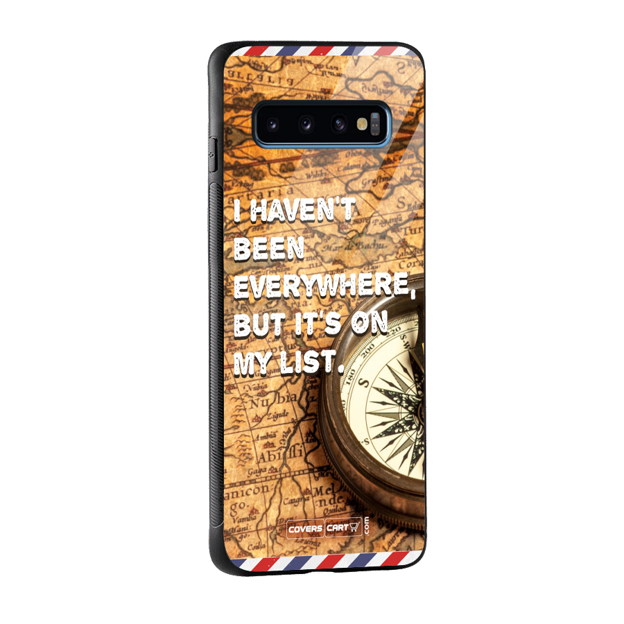 Travel Map Glass Back Case for Galaxy S10