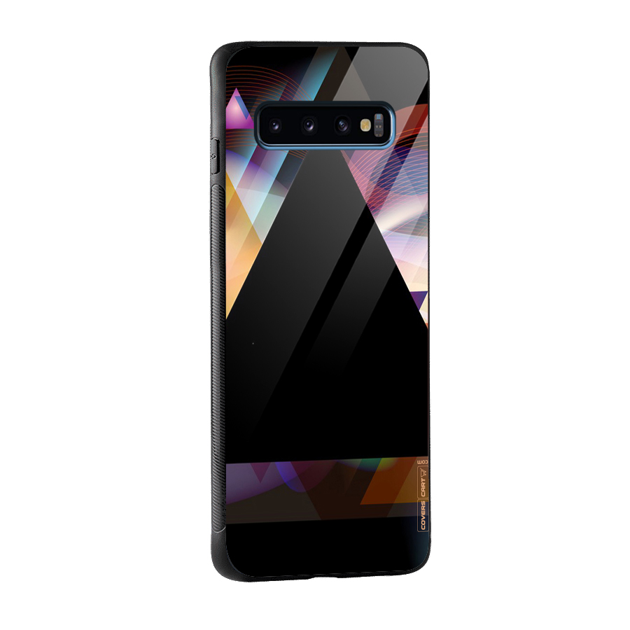 Triangle Black Abstract Glass Back Case for Galaxy S10
