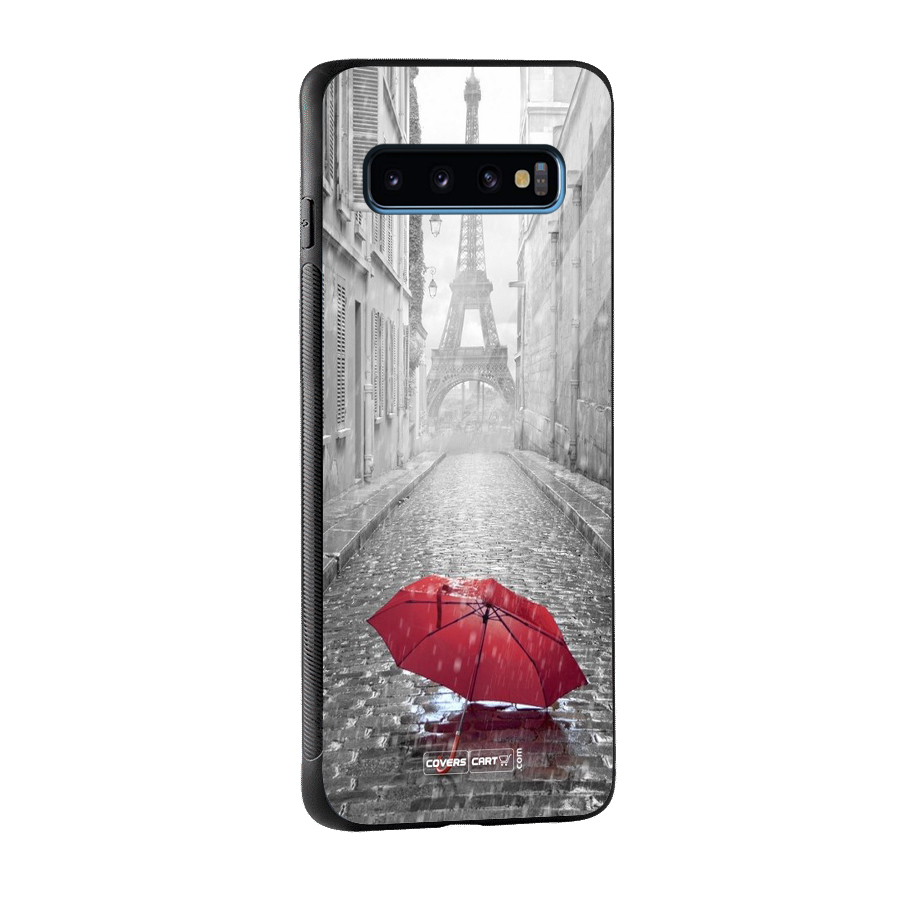 Umbrella Paris Glass Back Case for Galaxy S10