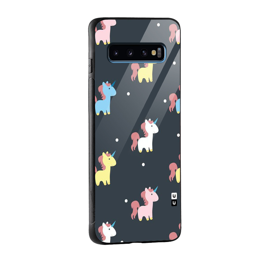 Unicorn Pattern Glass Back Case for Galaxy S10