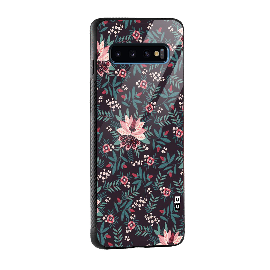 Very Leafy Pattern Glass Back Case for Galaxy S10