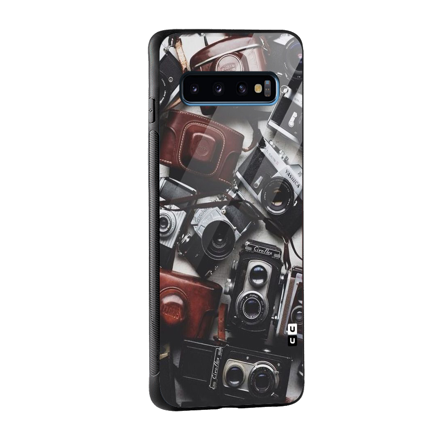 Vintage Beauty Shutter Glass Back Case for Galaxy S10