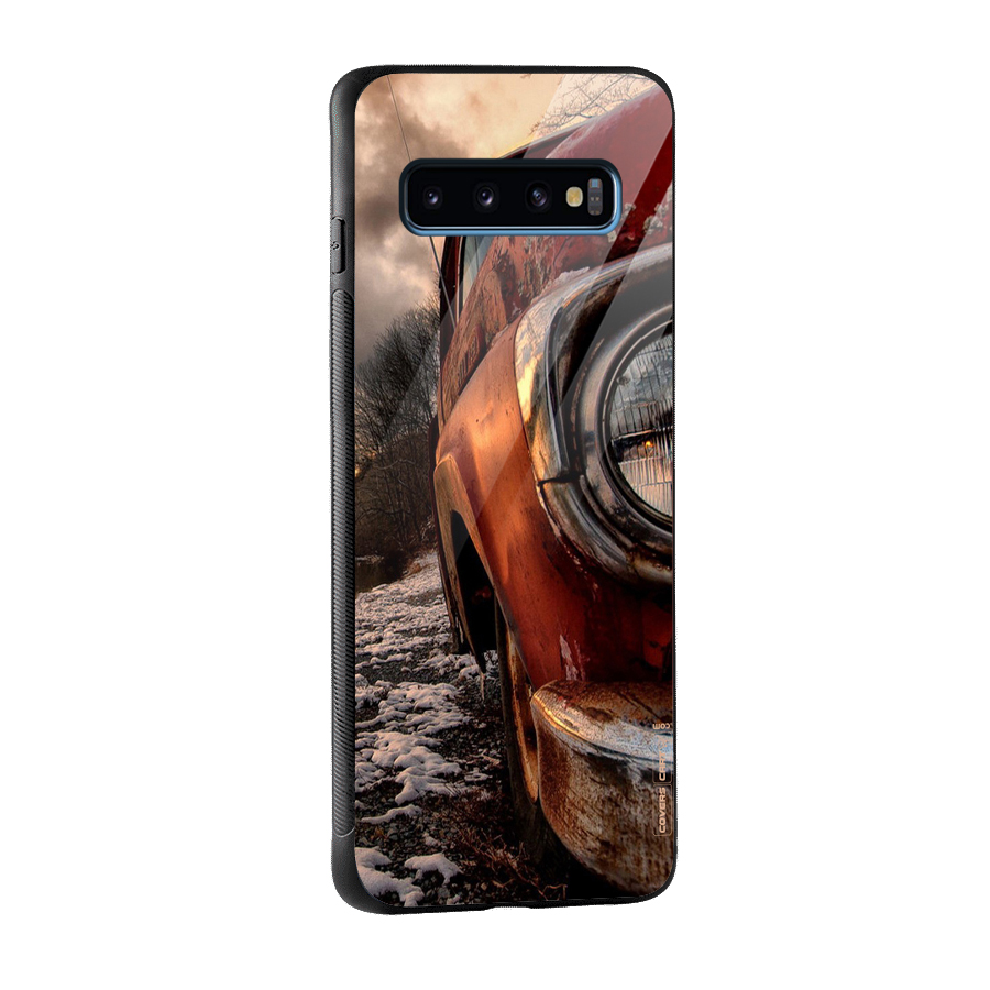 Vintage Car Headlight Glass Back Case for Galaxy S10
