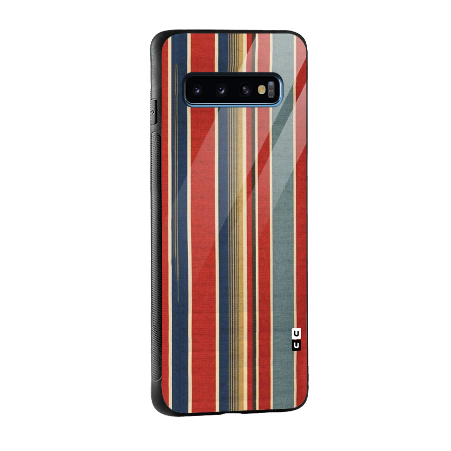 Vintage Disort Stripes Glass Back Case for Galaxy S10