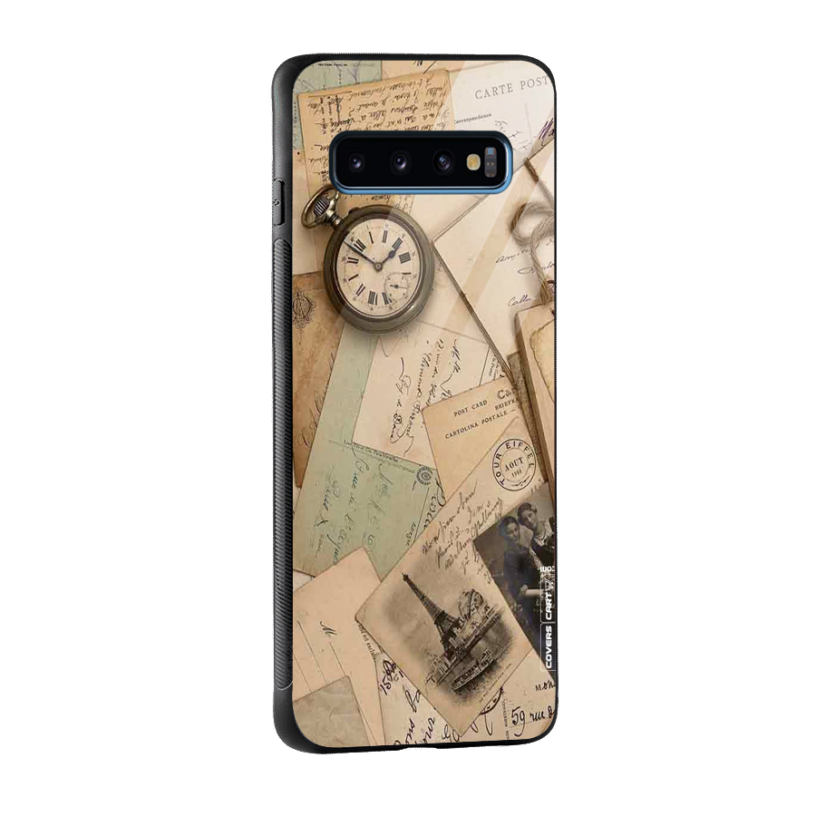 Vintage Postcards Glass Back Case for Galaxy S10